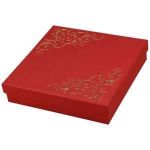 LENA Neckalce Jewellery Box - Red + gold print