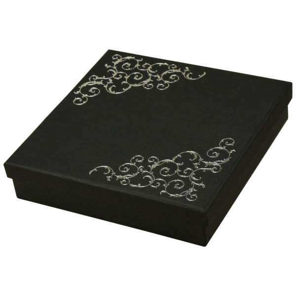 LENA Neckalce Jewellery Box - Black + silver print